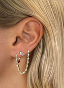14k Vermeil Pink Sapphire & CZ Cluster Stud Earrings: 14k Yellow Gold Vermeil by Emily Volaski