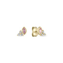 14k Vermeil Pink Sapphire & CZ Cluster Stud Earrings - Red Bird Road
