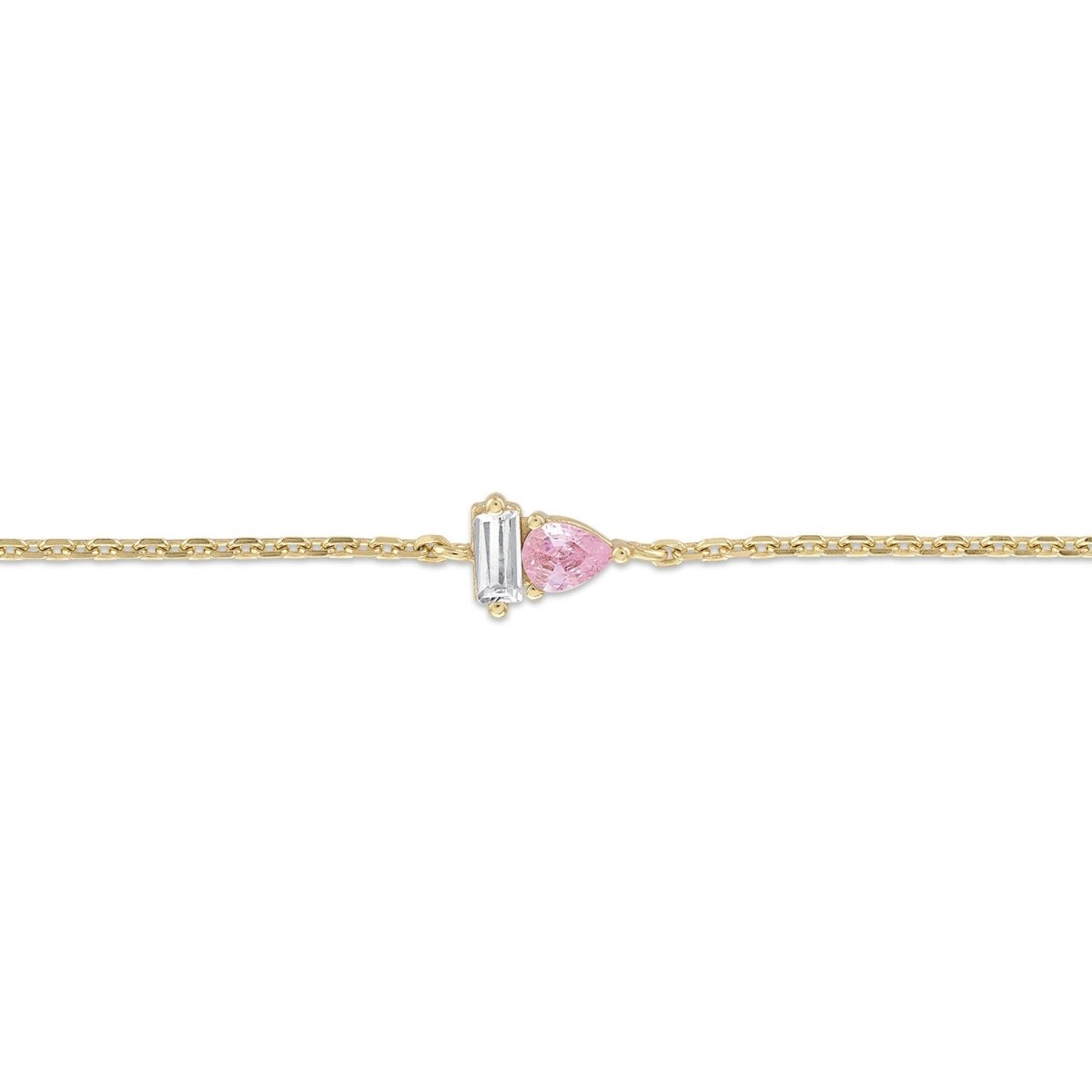 14k Vermeil Pink Sapphire & White CZ Duo Bracelet