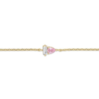 14k Vermeil Pink Sapphire & White CZ Duo Bracelet