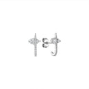 14k Vermeil Radiance Curve CZ Stud Earrings: 14k Yellow Gold Vermeil by Emily Volaski