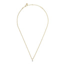 14k Vermeil Rope Chain Necklace with White Sapphire Charm - Red Bird Road