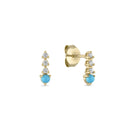 14k Vermeil Turquoise & CZ Drop Stud Earrings by Emily Volaski