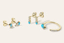 14k Vermeil Turquoise & CZ Open Band Wrap Ring: 14k Yellow Gold Vermeil by Emily Volaski
