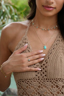 Dangle CZ Diamond Turquoise Bracelet by Emily Volaski