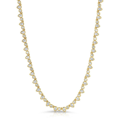 15.5 inch Gold Teardrop Tennis Necklace