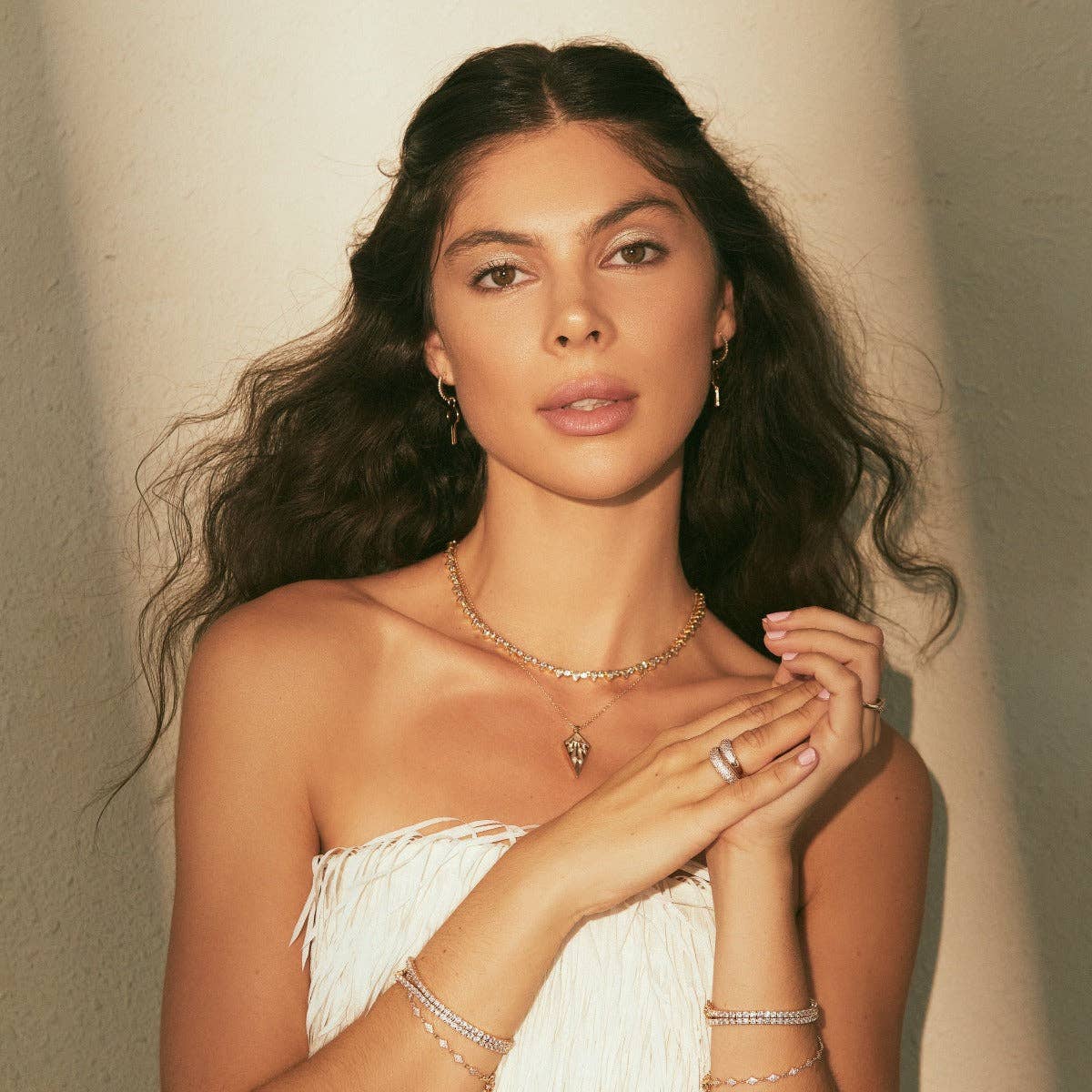 18 inch Gold Teardrop Tennis Necklace