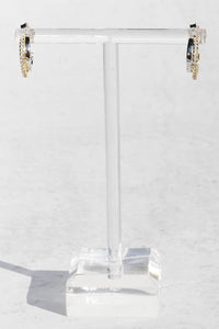 18k Gold and Silver CZ Dual Huggies
