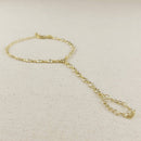 18k Gold Bezel CZ Hand Chain