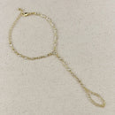 18k Gold Bezel CZ Hand Chain