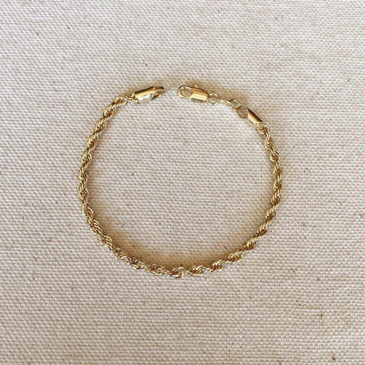 18k Gold Filled 3mm Rope Bracelet Bracelets by GoldFi