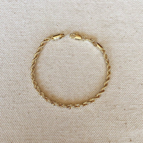 18k Gold Filled 3mm Rope Bracelet Bracelets by GoldFi