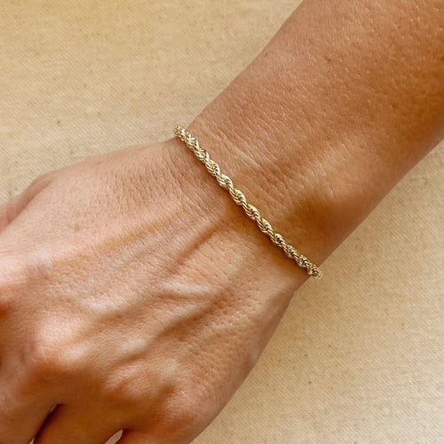 18k Gold Filled 3mm Rope Bracelet Bracelets by GoldFi