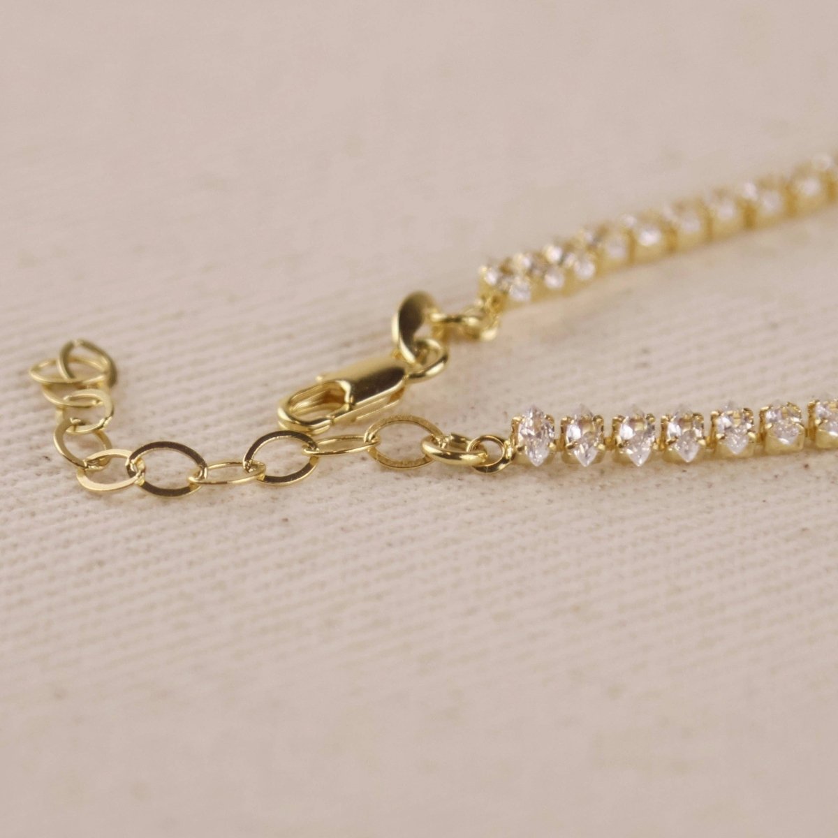 18k Gold Filled 4mm Marquise Tennis Bracelet by GoldFi