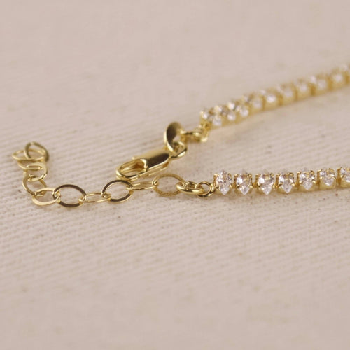 18k Gold Filled 4mm Marquise Tennis Bracelet by GoldFi