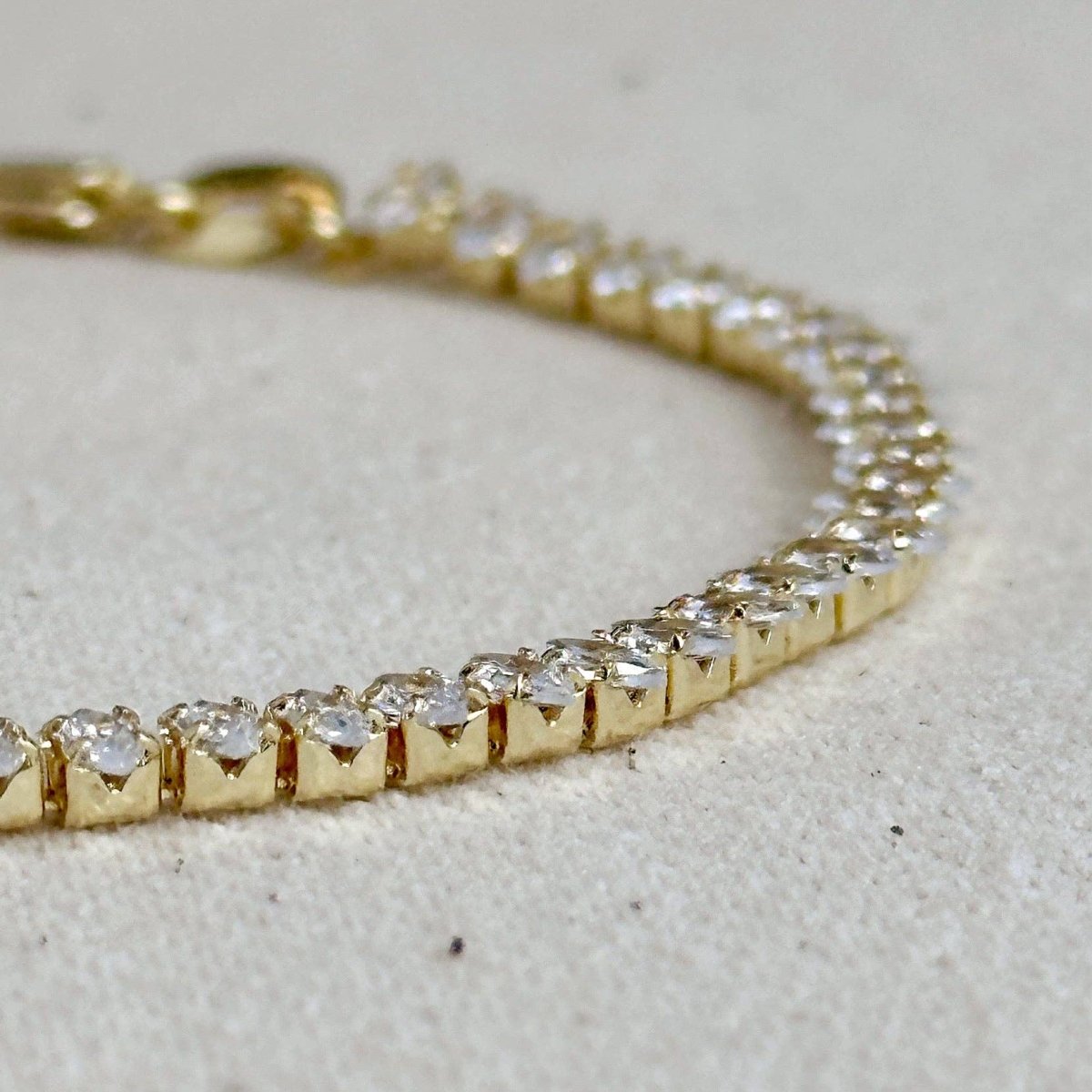 18k Gold Filled 4mm Marquise Tennis Bracelet by GoldFi