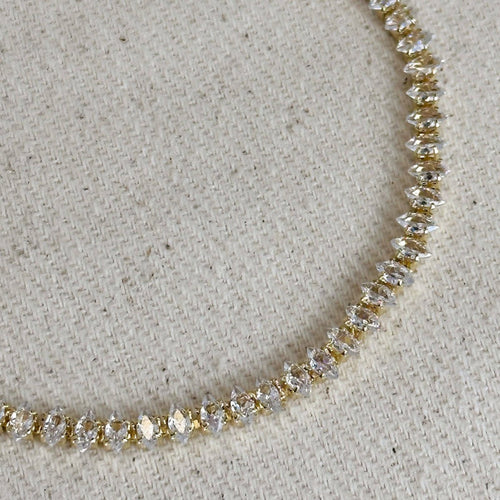 18k Gold Filled 4mm Marquise Tennis Bracelet by GoldFi