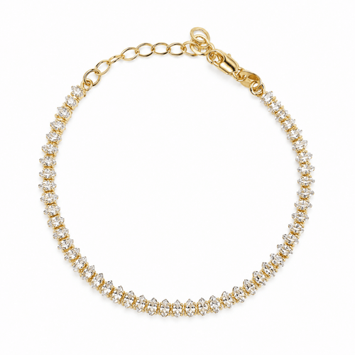 18k Gold Filled 4mm Marquise Tennis Bracelet Bracelets by GoldFi