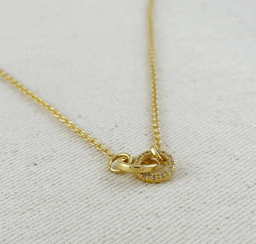 18K Gold Filled and CZ Link Necklace - Red Bird Road