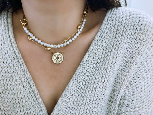 18k gold filled bead chain necklace, classic choker