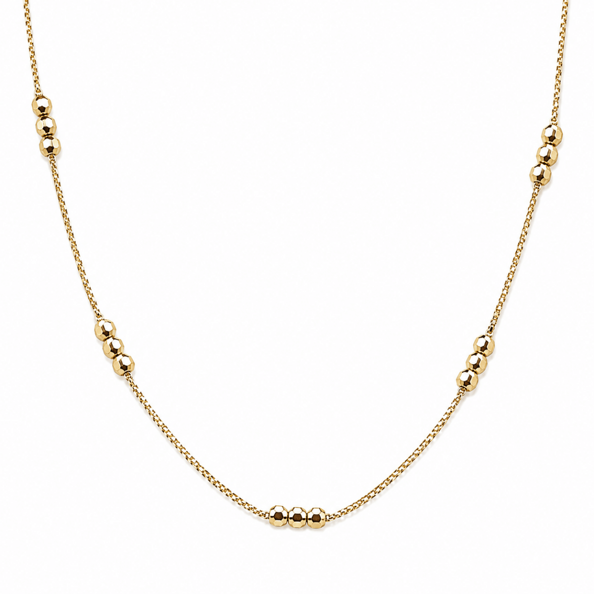 18k Gold Filled Bead Detailed Box Chain