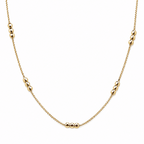 18k Gold Filled Bead Detailed Box Chain Necklaces by GoldFi