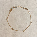 18k Gold Filled CZ Bezel Bracelet - Red Bird Road