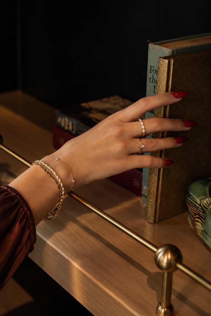 18k Gold Filled CZ Bezel Bracelet - Red Bird Road