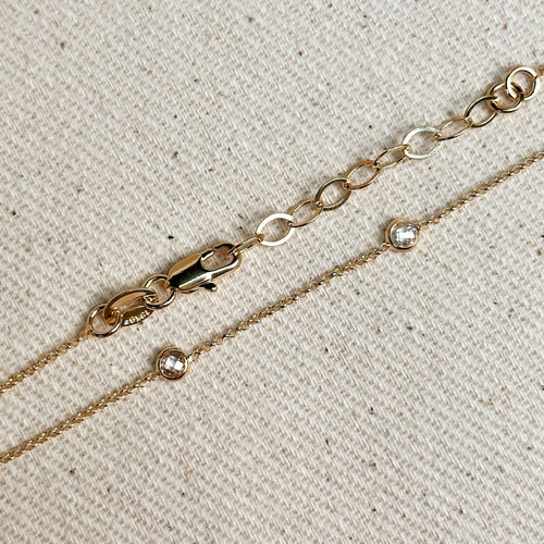 18k Gold Filled CZ Bezel Bracelet - Red Bird Road