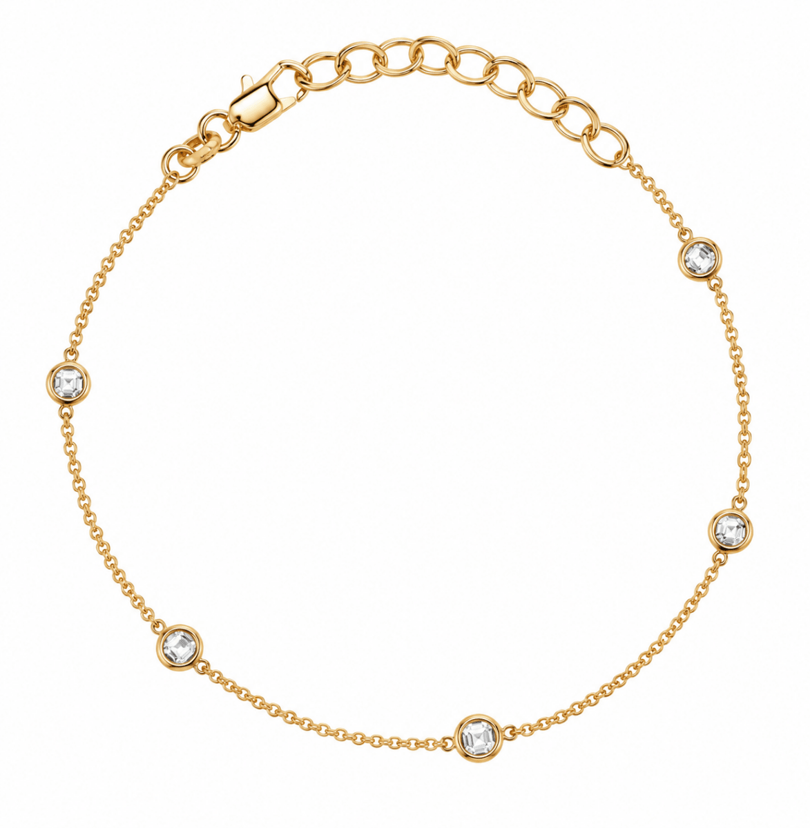 18k Gold Filled CZ Bezel Bracelet - Red Bird Road