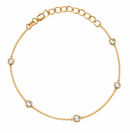 18k Gold Filled CZ Bezel Bracelet - Red Bird Road