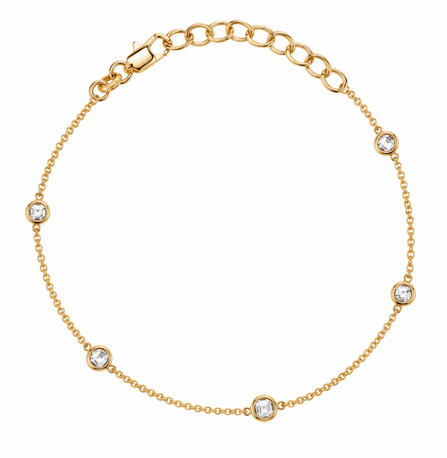 18k Gold Filled CZ Bezel Bracelet - Red Bird Road