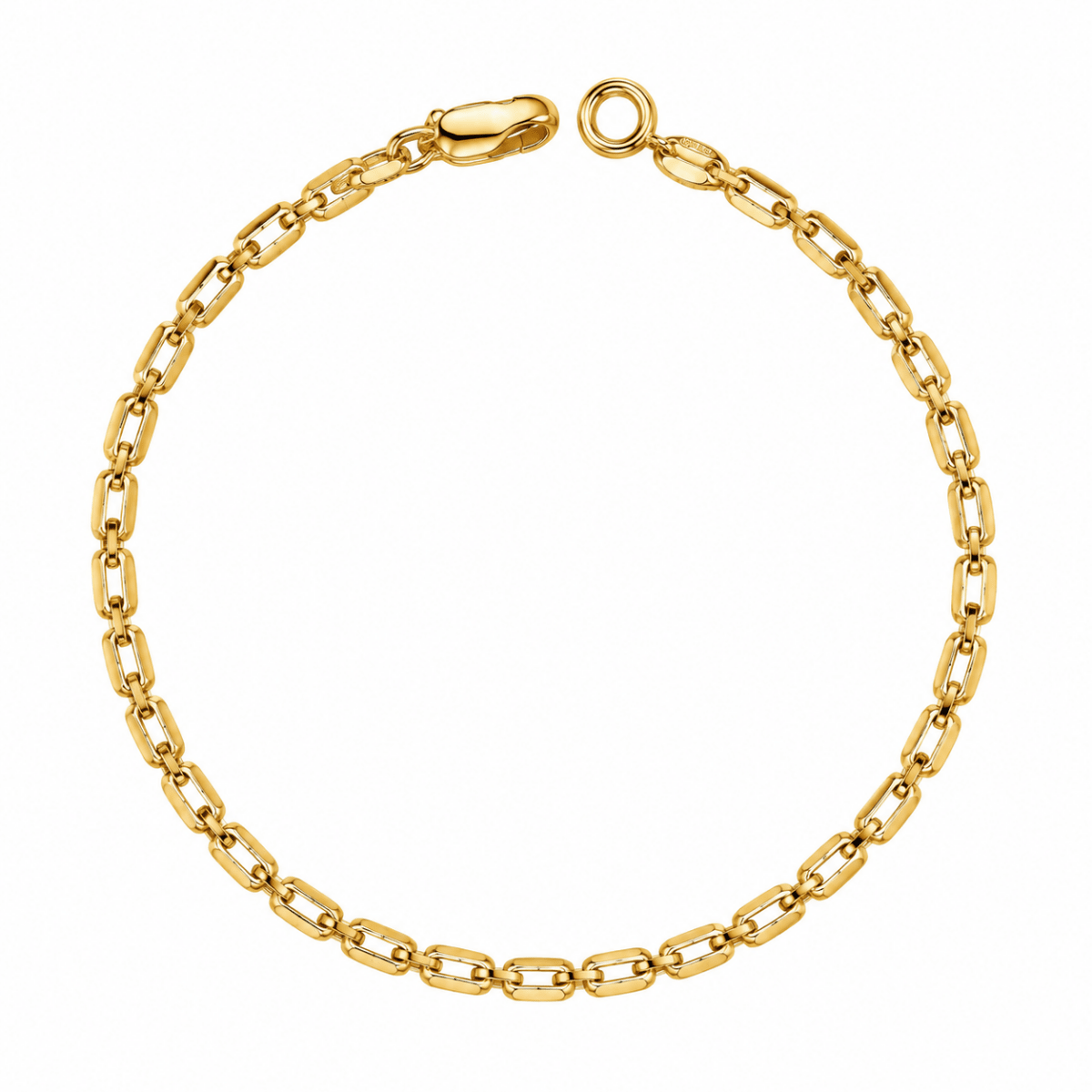 18k Gold Filled Diamond Cut Anchor Link Bracelet - Red Bird Road