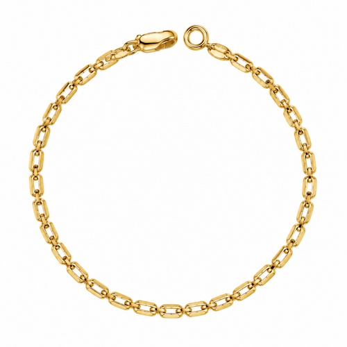 18k Gold Filled Diamond Cut Anchor Link Bracelet - Red Bird Road