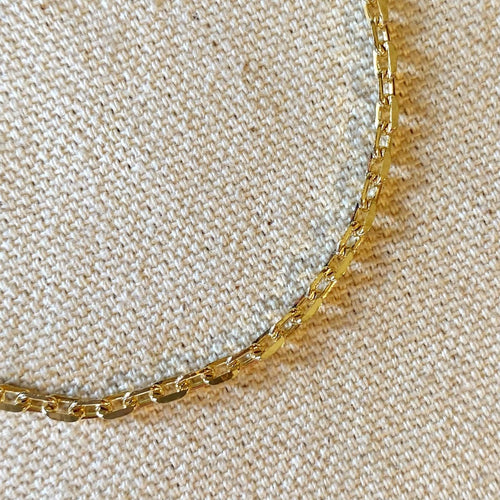 18k Gold Filled Diamond Cut Anchor Link Bracelet - Red Bird Road
