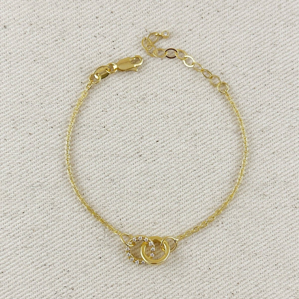 18k Gold Filled Linked CZ Bracelet