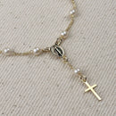18k Gold Filled Pearl & Figaro Rosary Bracelet by GoldFi