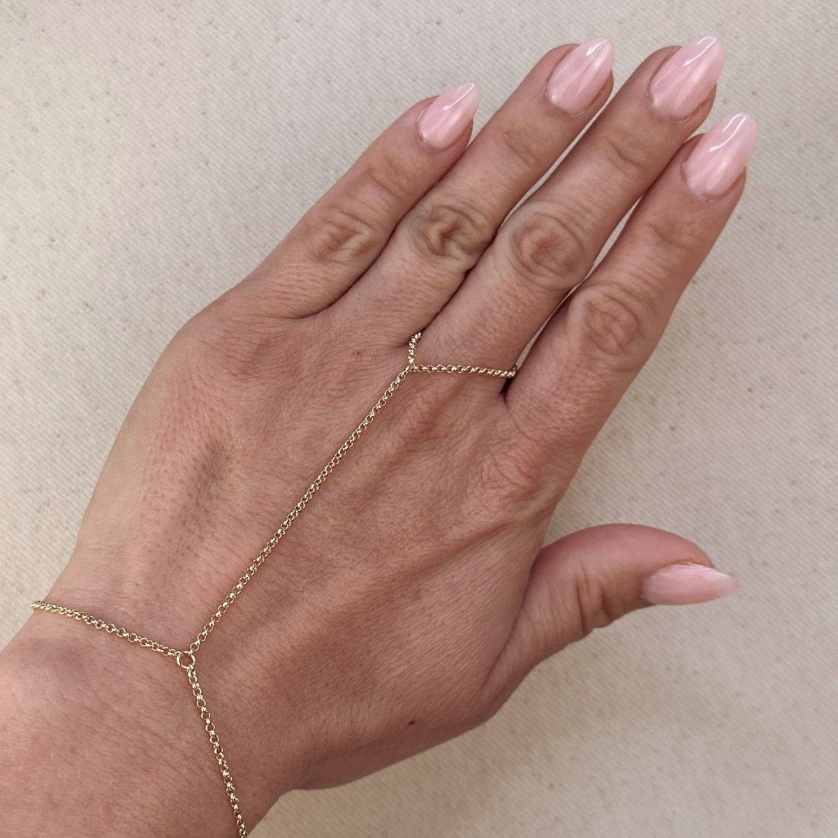 18k Gold Filled Rolo Link Hand Chain