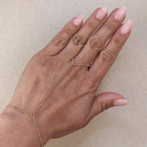 18k Gold Filled Rolo Link Hand Chain
