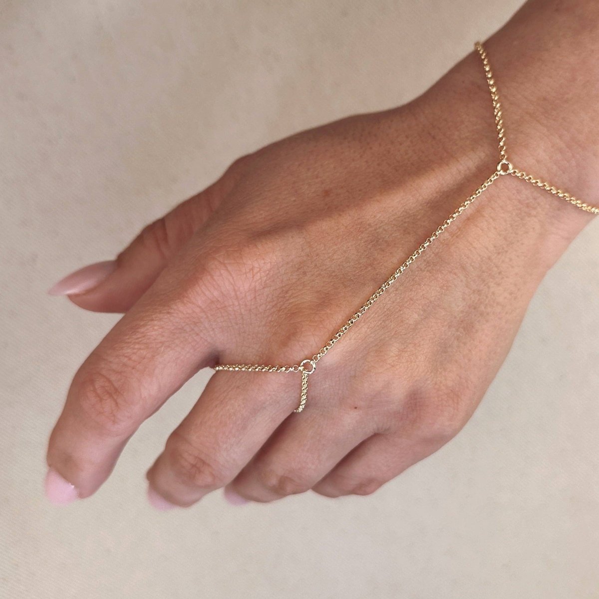 18k Gold Filled Rolo Link Hand Chain