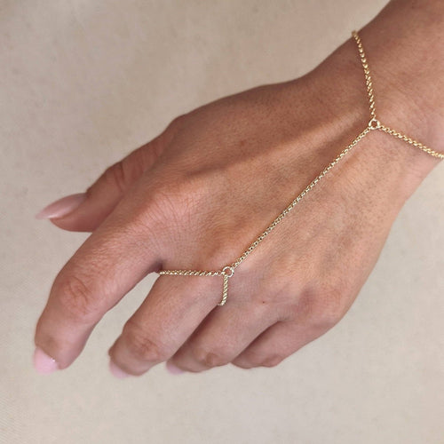 18k Gold Filled Rolo Link Hand Chain