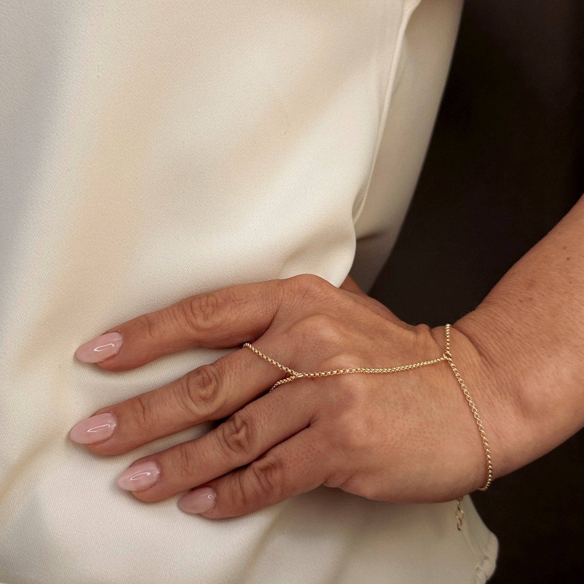 18k Gold Filled Rolo Link Hand Chain