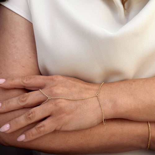 18k Gold Filled Rolo Link Hand Chain