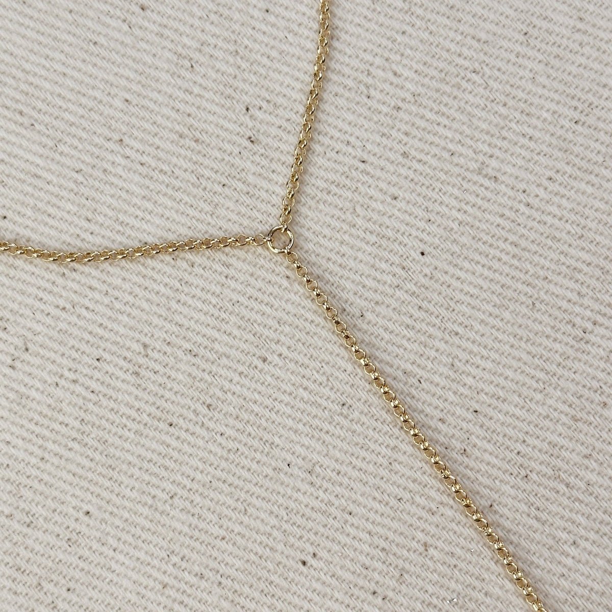 18k Gold Filled Rolo Link Hand Chain