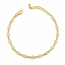 18k Gold Filled Round Bezel CZ Bracelet by GoldFi