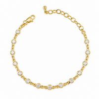 18k Gold Filled Round Bezel CZ Bracelet