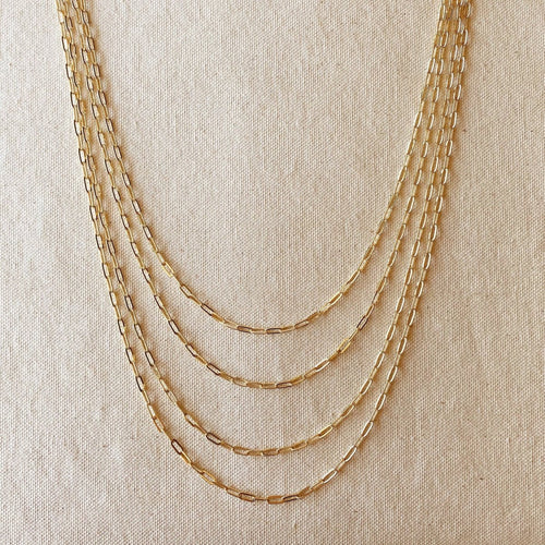 18k Gold Filled Short Link Paperclip Chain: 18 by GoldFi