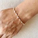 18k Gold Filled Sideway Baguette Tennis Bracelet by GoldFi