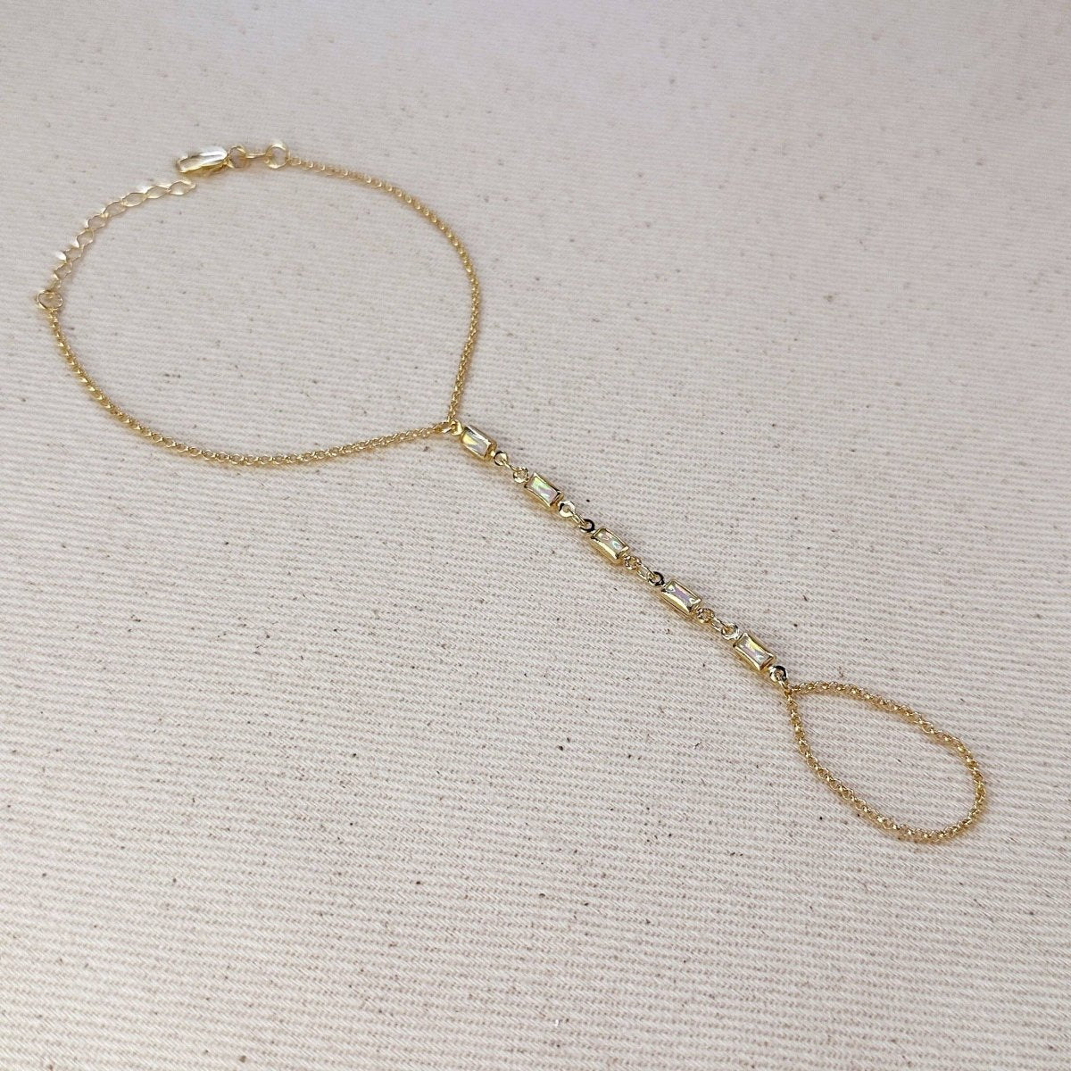 18k Gold Mother of Pearl Hand Chain