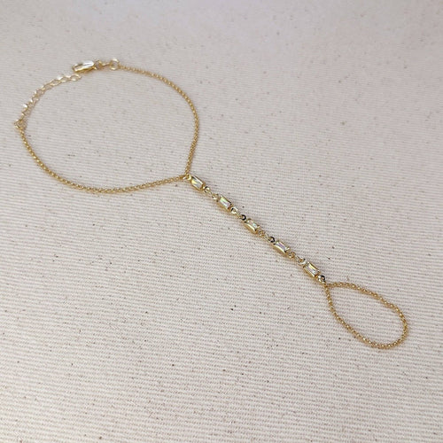 18k Gold Mother of Pearl Hand Chain